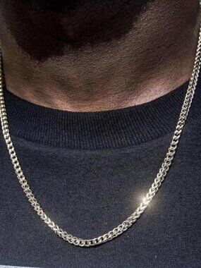 AUTHENTIC GLD Italian Franco Chain 3mm 24" Yellow Gold 18k Plated Necklace